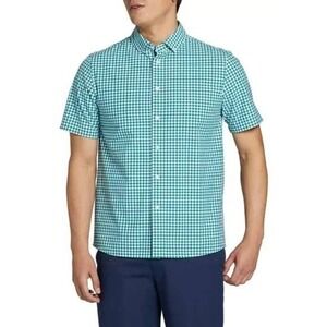 WALTER HAGEN MEN'S CLUBHOUSE GINGHAM‎ BUTTON DOWN GOLF SHIRT Small Green NWT